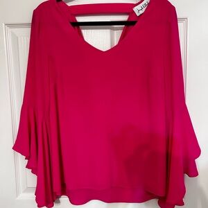 Joseph Ribkoff Hot Pink Ruffle Sleeve Blouse Size 6‎